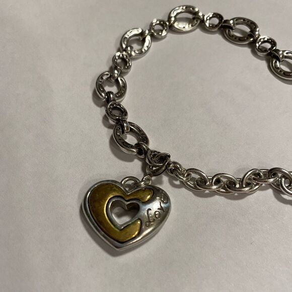 Brighton silver and‎ gold Love heart charm bracelet - Picture 2 of 6
